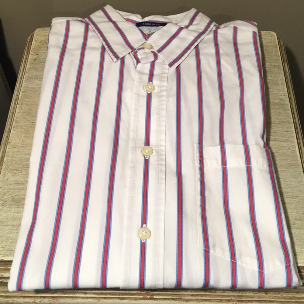 White Pin-Striped Button Down Shirt